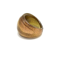 Handmade Glass Acrylic Ring Gilded Lumninescence Infinity Band