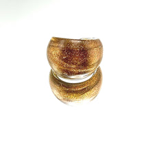 Handmade Glass Acrylic Ring Gilded Lumninescence Infinity Band