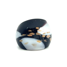 Handmade Glass Acrylic Ring Gilded Monochrome's Elegance Infinity Band