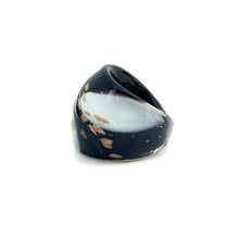 Handmade Glass Acrylic Ring Gilded Monochrome's Elegance Infinity Band