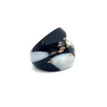 Handmade Glass Acrylic Ring Gilded Monochrome's Elegance Infinity Band