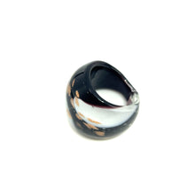 Handmade Glass Acrylic Ring Gilded Monochrome's Elegance Infinity Band