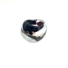 Handmade Glass Acrylic Ring Gilded Monochrome's Elegance Infinity Band