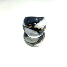 Handmade Glass Acrylic Ring Gilded Monochrome's Elegance Infinity Band