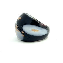 Handmade Glass Acrylic Ring Gilded Monochrome's Elegance's Infinity Band