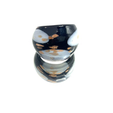 Handmade Glass Acrylic Ring Gilded Monochrome's Elegance's Infinity Band