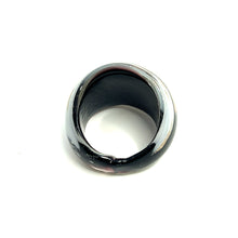 Handmade Glass Acrylic Ring Gilded Monochrome's Elegance's Infinity Band