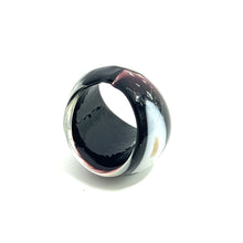 Handmade Glass Acrylic Ring Gilded Monochrome's Elegance's Infinity Band