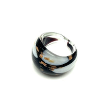 Handmade Glass Acrylic Ring Gilded Monochrome's Elegantly Infinity Band