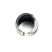 Handmade Glass Acrylic Ring Gilded Monochrome's Elegantly Infinity Band