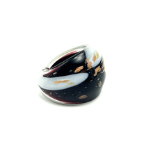 Handmade Glass Acrylic Ring Gilded Monochrome's Elegantly Infinity Band