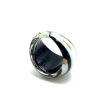 Handmade Glass Acrylic Ring Gilded Monochrome's Elegantly Infinity Band