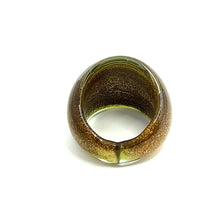 Handmade Glass Acrylic Ring Gilded Radiance Luminescence Infinity Band