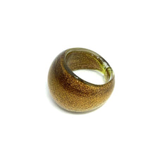 Handmade Glass Acrylic Ring Gilded Radiance Luminescence Infinity Band