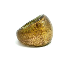 Handmade Glass Acrylic Ring Gilded Radiance Luminescence Infinity Band