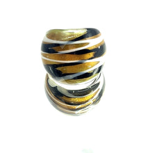 Handmade Glass Acrylic Ring Gilded Radiance Monochrome Infinity Band