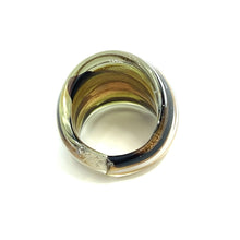 Handmade Glass Acrylic Ring Gilded Radiance Monochrome Infinity Band