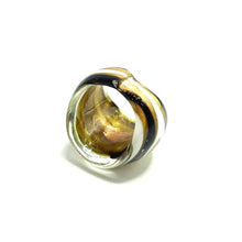 Handmade Glass Acrylic Ring Gilded Radiance Monochrome Infinity Band