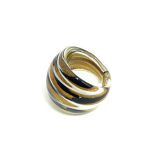 Handmade Glass Acrylic Ring Gilded Radiance Monochrome Infinity Band