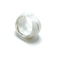 Handmade Glass Acrylic Ring Gilded Snow Delight Infinity Band
