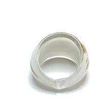 Handmade Glass Acrylic Ring Gilded Snow Delight Infinity Band