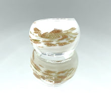 Handmade Glass Acrylic Ring Gilded Snow Delight Infinity Band