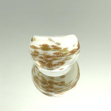 Handmade Glass Acrylic Ring Gilded Snowfall Delight Infinity Band