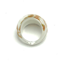 Handmade Glass Acrylic Ring Gilded Snowfall Delight Infinity Band