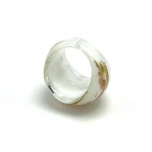 Handmade Glass Acrylic Ring Gilded Snowfall Delight Infinity Band
