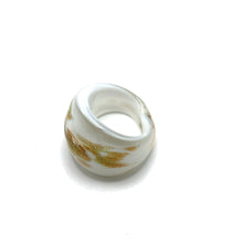 Handmade Glass Acrylic Ring Gilded Snowfall's Delight Infinity Band