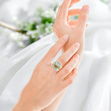 Handmade Glass Acrylic Ring Gilded Snowfall's Delight Infinity Band