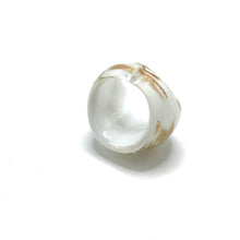 Handmade Glass Acrylic Ring Gilded Snowfall's Delight Infinity Band