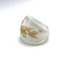 Handmade Glass Acrylic Ring Gilded Snowfall's Delight Infinity Band