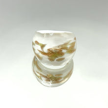 Handmade Glass Acrylic Ring Gilded Snowfall's Delight Infinity Band