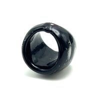 Handmade Glass Acrylic Ring Gilded Symphony Radiating Noir Infinity Band