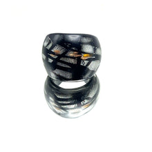 Handmade Glass Acrylic Ring Gilded Symphony Radiating Noir Infinity Band