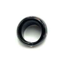 Handmade Glass Acrylic Ring Gilded Symphony Radiating Noir Infinity Band