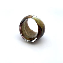 Handmade Glass Acrylic Ring Gleaming Elegance Autumn Infinity Band