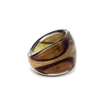 Handmade Glass Acrylic Ring Gleaming Elegance Autumn Infinity Band