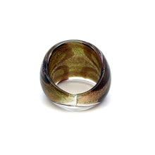 Handmade Glass Acrylic Ring Gleaming Elegance Autumn Infinity Band
