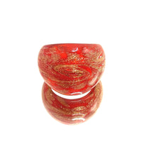 Handmade Glass Acrylic Ring Gleaming Floral Infinity Band
