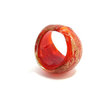 Handmade Glass Acrylic Ring Gleaming Floral Infinity Band