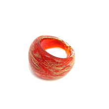Handmade Glass Acrylic Ring Gleaming Floral Infinity Band