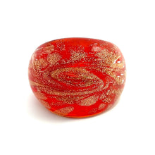 Handmade Glass Acrylic Ring Gleaming Floral Infinity Band