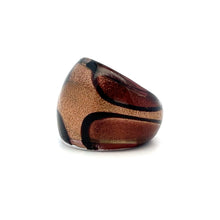 Handmade Glass Acrylic Ring Gleaming of Elegance Autumn Infinity Band