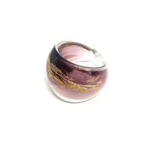 Handmade Glass Acrylic Ring Glim Orchid Radiant Infinity Band