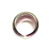 Handmade Glass Acrylic Ring Glim Orchid Radiant Infinity Band