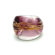 Handmade Glass Acrylic Ring Glim Orchid Radiant Infinity Band