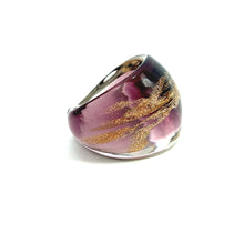Handmade Glass Acrylic Ring Glim Orchid Radiant Infinity Band