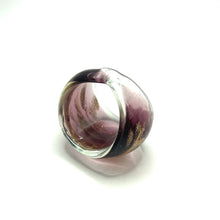 Handmade Glass Acrylic Ring Glim Orchid Radiant Infinity Band